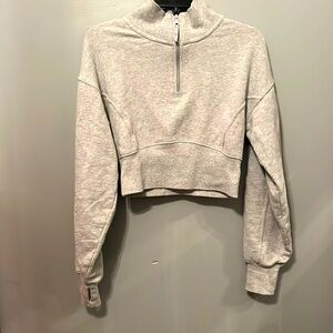 Cute quarter zip sweatshirt! So comfy and stylish (especially for traveling!).